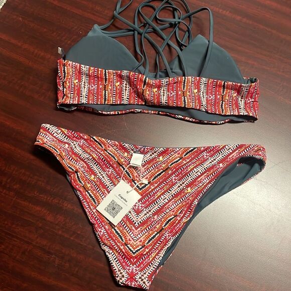 Cupshe reversible Heated Love In Desert Cross Back Bikini Set | size XXL | NWT - Picture 5 of 13